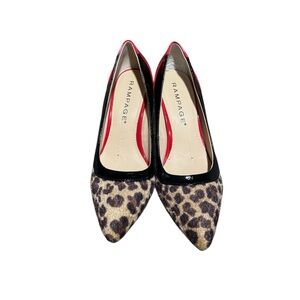 Rampage Red Patent + Leopard Print Heels – Size 7